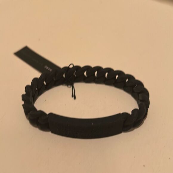 Marc Jacobs Rubber Chain Link Bracelet Black Unisex Casual Edgy Everyday NWT - Picture 1 of 6